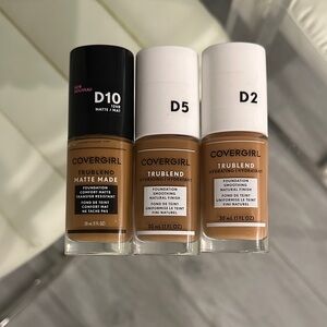 3 set Covergirl TruBlend Matte Made Foundation - D10, D5, D2